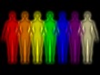 Simple background with colored Human energy body Simple background with colored Human energy body