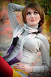 The girl in autumn wood