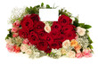 Roses and heart with blank card