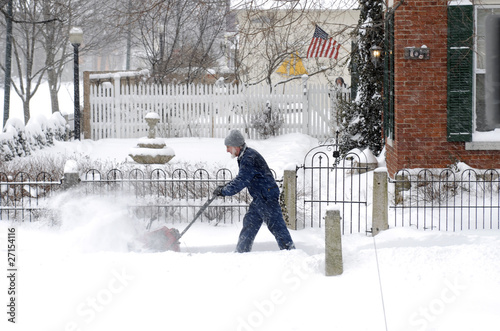 Photo: Man with Snow Blower Man with Snow Blower