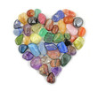 Crystal gem stones in shape of heart