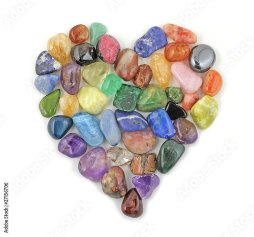 Photo: Crystal gem stones in shape of heart Crystal gem stones in shape of heart