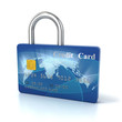 credit card padlock 3d concept credit card padlock 3d concept