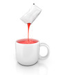 3d concept cup and stick pack suitable for placing text