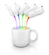 3d concept cup and stick packs suitable for placing text