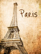 vintage  eiffel card