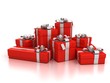gift boxes over white background 3d illustration