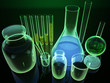3d chemical flasks