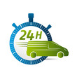 icône livraison 24h, logo chronomètre icône livraison 24h, logo chronomètre