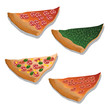 four kind of pizza on the white background