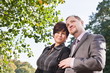 Happy young couple outdoors