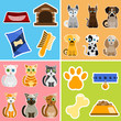 Vector: pet animals and objects pet animals and objects