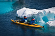 Two men in a canoe