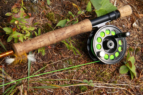 Photo: Salmon fishing fly rod and reel Salmon fishing fly rod and reel