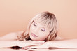 Beauty woman portrait with eyes closed Beauty woman portrait with eyes closed