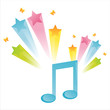 musical note with star splash musical note with star splash
