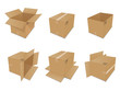 Vector: Set of vector cardboard boxes Set of vector cardboard boxes