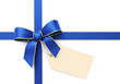 Blue silk ribbon with blank tag