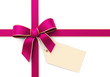 Pink silk ribbon with blank tag
