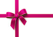 Present wrapped with pink silk ribbon Present wrapped with pink silk ribbon