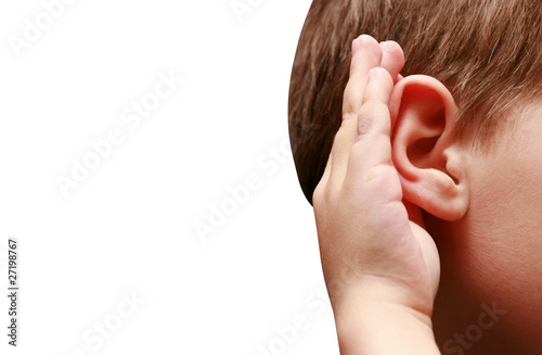 Photo: boy listens attentively boy listens attentively
