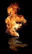 Big fire with reflection on floor