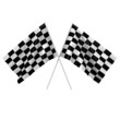 Two checkered race flags - a 3d image