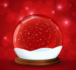 christmas snow globe with glittering lights