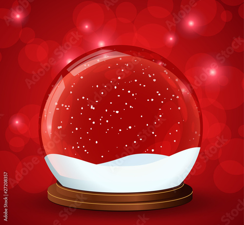 Vector: christmas snow globe with glittering lights christmas snow globe with glittering lights