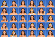 Collection of thirty different beautiful woman expressions Collection of thirty different beautiful woman expressions