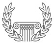 Antique Greek Column and Laurel