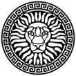 Portrait of a lion, and meanders. Antique relief.