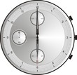 6 Uhr exakt Nachmittag Silberuhr