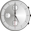 5 Uhr exakt Nachmittag Silberuhr