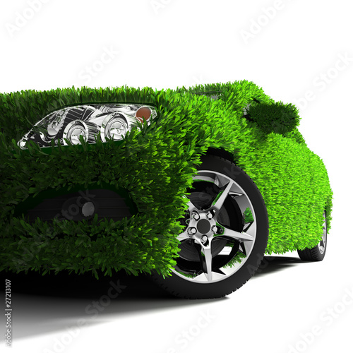 Photo: The metaphor of the green eco-friendly car The metaphor of the green eco-friendly car