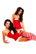 Two Christmas Beauty on white background