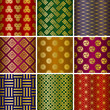 Abstract seamless japanese traditional patterns set Abstract seamless japanese traditional patterns set