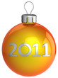 Orange Christmas ball (bauble) with 2011 numbers