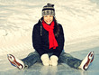 Ice skating fun outdoors
