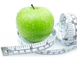 Green Apple with measuring tape