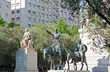 The Satue at the Spain Square in Madrid The Satue at the Spain Square in Madrid