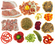 Set of components for cooking and eating of cutlets Set of components for cooking and eating of cutlets