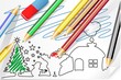 Natale Disegno a Matita-Christmas Pencil Hand Drawing-Vector