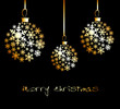 Christmas ball made from golden snowflakes