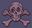 Vector: pink skull with bones graphic art pink skull with bones graphic art