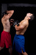 Mixed martial artists fighting