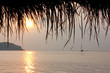 Sun set above sea