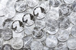 Silver shiny coins