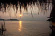 Sun set above sea