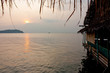 Sun set above sea